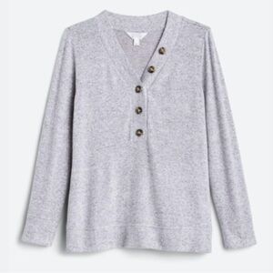 Market & Spruce Joey Henley Cozy Brushed Knit Sweater